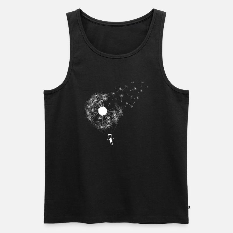 Dandelion Paragliding Skydiving Skydiver - Männer Premium Bio Tank Top - Schwarz