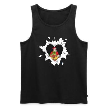 Süßer Weihnachtsmann im Loch im zerrissenen - Männer Premium Bio Tank Top - Schwarz - Vorne - AI Model Male 178 light (178cm)