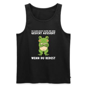 Kann nichts dafür wie mein Gesicht aussieht - Männer Premium Bio Tank Top - Schwarz - Vorne - Michal (187cm)