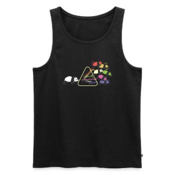 Panda Prisma Regenbogen Licht Lustig Physik - Männer Premium Bio Tank Top - Schwarz - Vorne - Michal (187cm)