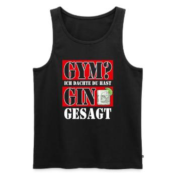 Gym? Ich dachte du hast Gin gesagt - Männer Premium Bio Tank Top - Schwarz - Vorne - Michal (187cm)