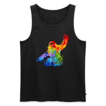Faultier Splash Art Tierliebhaber - Männer Premium Bio Tank Top - Schwarz - Vorne - AI Model Male 178 light (178cm)