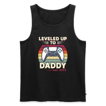Leveled Up To Daddy Est. 2023 Controller - Men's Premium Organic Tank Top - black - Front - Michal (187cm)