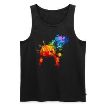 Spray painting Axolotl Colorful Axolotl - Men's Premium Organic Tank Top - black - Front - AI Model Male 178 light (178cm)