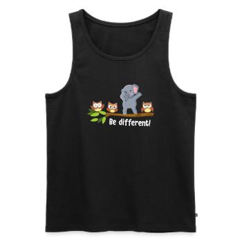 Be Different Elephant Be You Autism Elephant - Men's Premium Organic Tank Top - black - Front - Michal (187cm)