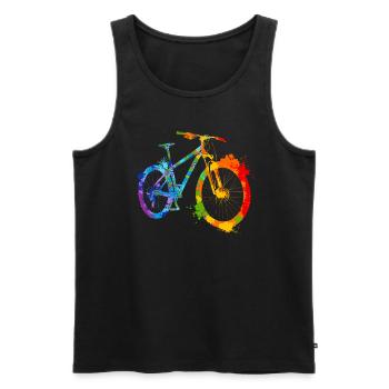 Splash Mountain Bike Rider MTB Mountain Biker - Men's Premium Organic Tank Top - black - Front - AI Model Male 178 light (178cm)