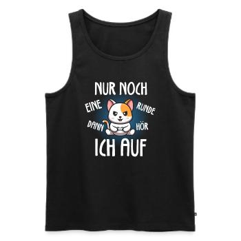 Nur Noch Eine Runde Zocken Gamer Katze Cat - Männer Premium Bio Tank Top - Schwarz - Vorne - Michal (187cm)