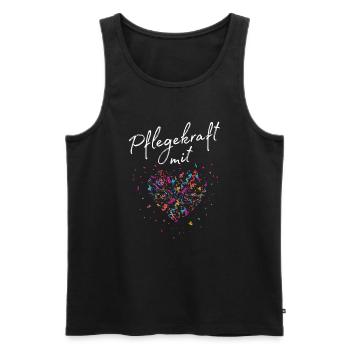 Pflegekraft mit Herz Krankenpfleger - Männer Premium Bio Tank Top - Schwarz - Vorne - Michal (187cm)
