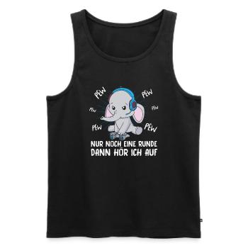 Nur Noch Eine Runde Zocken Gamer Elefant - Männer Premium Bio Tank Top - Schwarz - Vorne - Michal (187cm)
