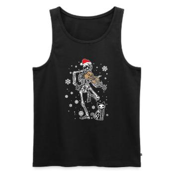 Skeleton Violin Cat - Men's Premium Organic Tank Top - black - Front - AI Model Male 178 light (178cm)