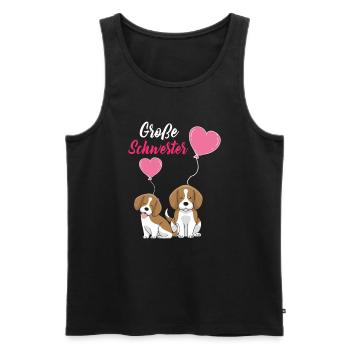 Große Schwester 2023 Hund Ballon Herz - Männer Premium Bio Tank Top - Schwarz - Vorne - Michal (187cm)