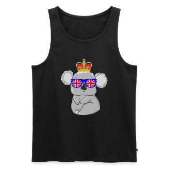 Koala Queen Elizabeth II Britische Krone - Männer Premium Bio Tank Top - Schwarz - Vorne - AI Model Male 178 light (178cm)
