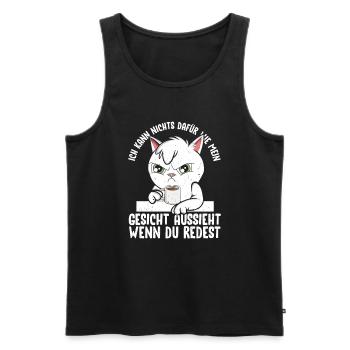 Kann nichts dafür wie mein Gesicht aussieht - Männer Premium Bio Tank Top - Schwarz - Vorne - Michal (187cm)