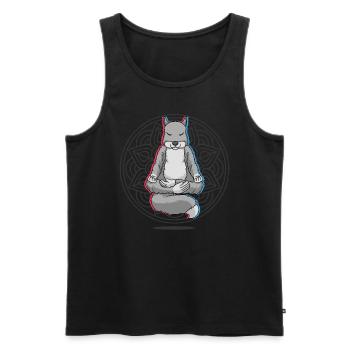 Namaste Meditation Écureuil - Débardeur bio Premium Homme - noir - Devant - Michal (187cm)