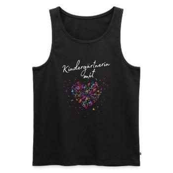 Kindergärtnerin mit Herz Kindergarten Pädagogin - Männer Premium Bio Tank Top - Schwarz - Vorne - AI Model Male 178 light (178cm)