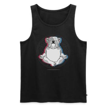 Yoga Bulldog Chiens Yoga - Débardeur bio Premium Homme - noir - Devant - Michal (187cm)