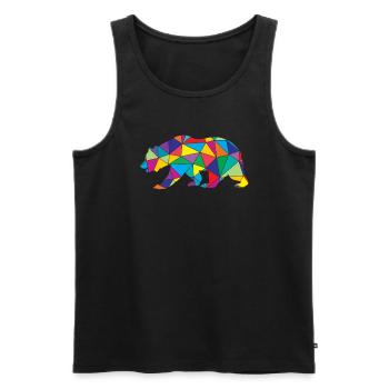 Low Poly Bär Geometrie Polygon Bär - Männer Premium Bio Tank Top - Schwarz - Vorne - AI Model Male 178 light (178cm)