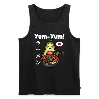 Yum Yum Japan Anime Ramen Noodle Fruit Avocado - Men's Premium Organic Tank Top - black - Front - AI Model Male 178 light (178cm)