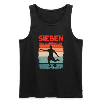 7. Geburtstag Fußball 7 Jahre Alt Fussballer - Männer Premium Bio Tank Top - Schwarz - Vorne - AI Model Male 178 light (178cm)
