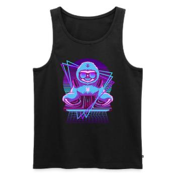 Vaporwave Faultier DJ Pult Faultier - Männer Premium Bio Tank Top - Schwarz - Vorne - AI Model Male 178 light (178cm)