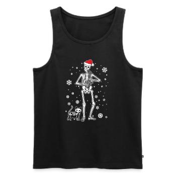 Skeleton Saxophone Cat - Men's Premium Organic Tank Top - black - Front - AI Model Male 178 light (178cm)
