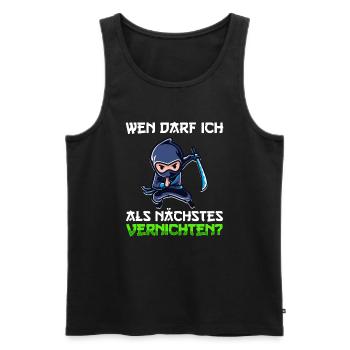 Wen Darf Ich Als Nächstes Vernichten Ninja Samurai - Männer Premium Bio Tank Top - Schwarz - Vorne - AI Model Male 178 light (178cm)