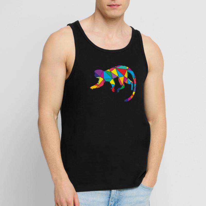 Low Poly Monkey Geometry Polygon Monkey Men's Premium Organic Tank Top