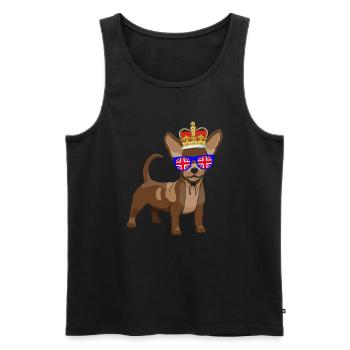 Chihuahua Queen Elizabeth II Britische Krone - Männer Premium Bio Tank Top - Schwarz - Vorne - AI Model Male 178 light (178cm)