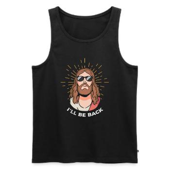 Jesus I 'll be back Auferstehung Jesus Christus - Männer Premium Bio Tank Top - Schwarz - Vorne - AI Model Male 178 light (178cm)