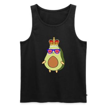 Avocado Queen Elizabeth II British Crown - Men's Premium Organic Tank Top - black - Front - AI Model Male 178 light (178cm)
