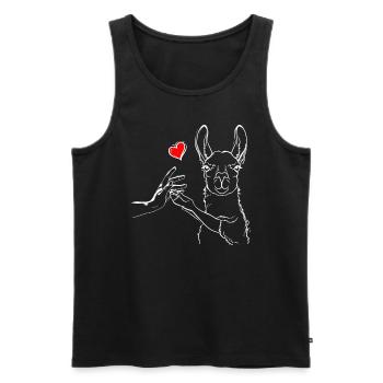 Lama Love High Five - Débardeur bio Premium Homme - noir - Devant - AI Model Male 178 light (178cm)