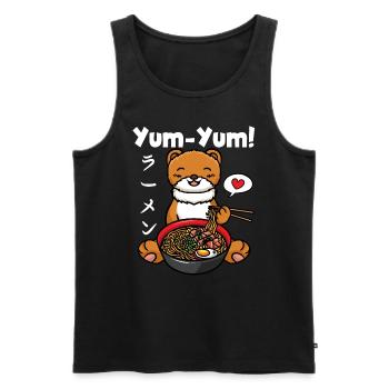 Japon Anime Weasel Ramen Noodles Manga Kawaii - Débardeur bio Premium Homme - noir - Devant - AI Model Male 178 light (178cm)