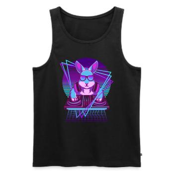 Vaporwave Kaninchen DJ Pult Kaninchen - Männer Premium Bio Tank Top - Schwarz - Vorne - AI Model Male 178 light (178cm)