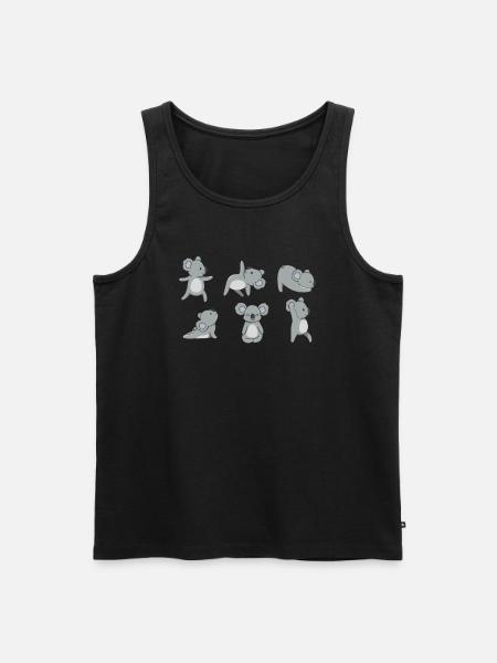 Yoga Koala - Männer Premium Bio Tank Top - Schwarz