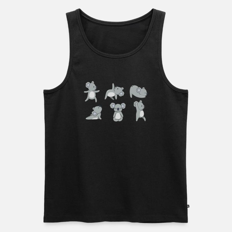 Yoga Koala - Männer Premium Bio Tank Top - Schwarz