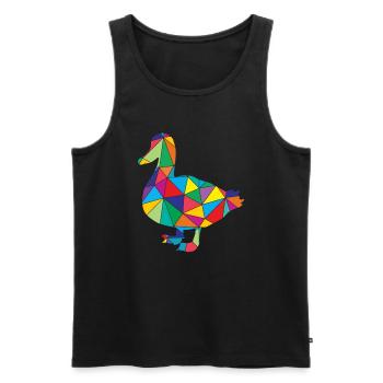 Polygone de canard Low Poly - Débardeur bio Premium Homme - noir - Devant - Michal (187cm)