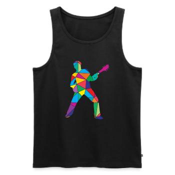 Guitar Polygon Guitarists - Men's Premium Organic Tank Top - black - Front - Michal (187cm)