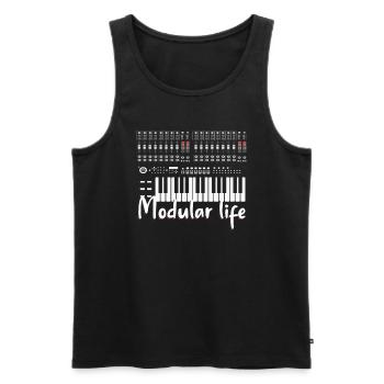 Modular Life DJ Pult Audio Musik Synthesizer - Männer Premium Bio Tank Top - Schwarz - Vorne - AI Model Male 178 light (178cm)