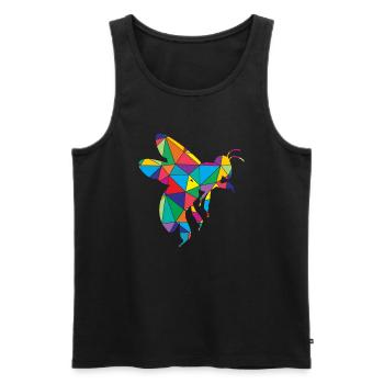 Biene Polygon Lustiges Imker - Männer Premium Bio Tank Top - Schwarz - Vorne - Michal (187cm)