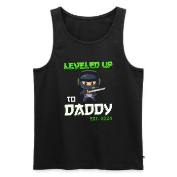 Leveled Up To Daddy Est. 2023 Gaming Ninja - Men's Premium Organic Tank Top - black - Front - AI Model Male 178 light (178cm)