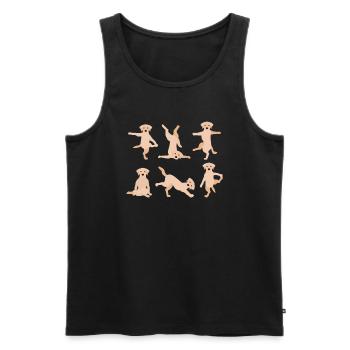 Yoga Labrador Meditation Dog fait des exercices de yoga - Débardeur bio Premium Homme - noir - Devant - Michal (187cm)