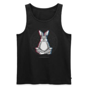 Namaste Lapin Mandala Lotus Méditation Lapin - Débardeur bio Premium Homme - noir - Devant - Michal (187cm)