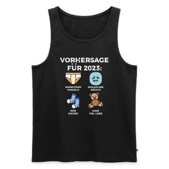 Werdende Eltern Vorhersage für 2023 Werdender Papa - Männer Premium Bio Tank Top - Schwarz - Vorne - Michal (187cm)