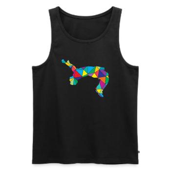 Freerunner Polygon Backflip - Men's Premium Organic Tank Top - black - Front - AI Model Male 178 light (178cm)