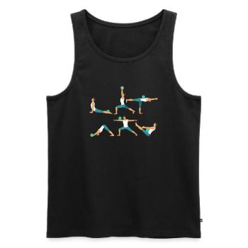 Yoga Bowling Meditation Bowler macht Yoga Übungen - Männer Premium Bio Tank Top - Schwarz - Vorne - Michal (187cm)