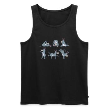 Yoga Donkey Meditation Donkey Does Yoga Exercises - Men's Premium Organic Tank Top - black - Front - Michal (187cm)