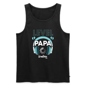 Level PAPA Loading Pregnancy Future Papa - Männer Premium Bio Tank Top - Schwarz - Vorne - AI Model Male 178 light (178cm)