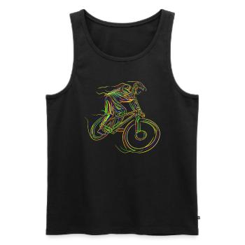 Cyclist Downhill MTB Mountainbike - Men's Premium Organic Tank Top - black - Front - Michal (187cm)