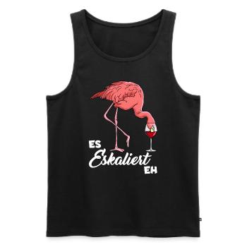 Ça dégénère quand même Flamingo - Débardeur bio Premium Homme - noir - Devant - Michal (187cm)