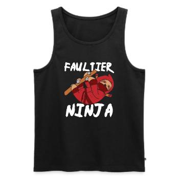 Faultier Ninja - Männer Premium Bio Tank Top - Schwarz - Vorne - Michal (187cm)